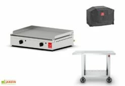 Plancha à Gaz En Inox Alfa 600 (40 X 60 Cm) + Chariot Et Housse