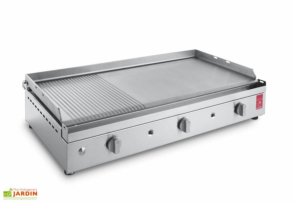 Plancha Gaz Inox 3 Brûleurs Plaque Rainurée 79x40 Cm – CHEF 80 XLR 4 Plancha Gaz Inox 3 Brûleurs Plaque Rainurée 79x40 Cm – CHEF 80 XLR – Image 2