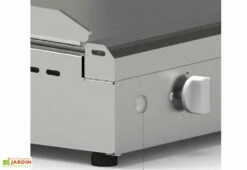 Plancha Gaz Inox CHEF 55 XL + Chariot Fermé (Pack Complet) -MON AMENAGEMENT JARDIN Soldes plancha en inox gaz 2 bruleurs avec housse chariot ferme 5600w 5