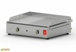 Plancha Gaz Inox 2 Brûleurs Plaque Rainurée 53x40 Cm – CHEF 55 XLR