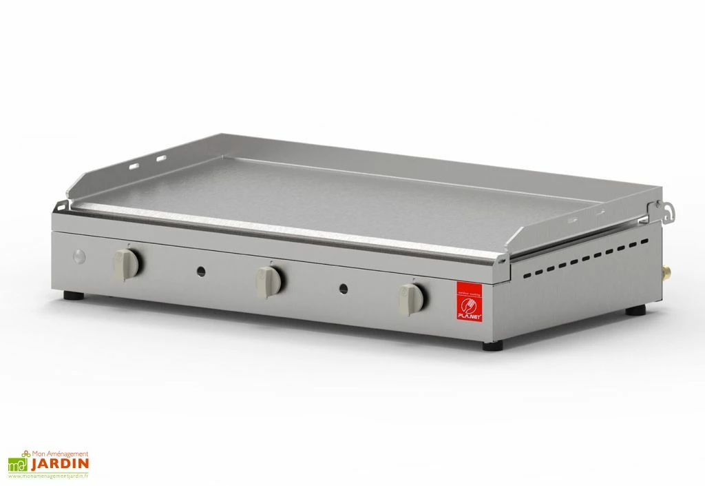 Plancha Gaz Inox 3 Brûleurs Plaque Lisse 79x40 Cm – CHEF 80 XL 3 Plancha Gaz Inox 3 Brûleurs Plaque Lisse 79x40 Cm – CHEF 80 XL