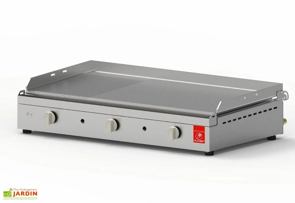 Plancha Gaz Inox 3 Brûleurs Plaque Rainurée 79x40 Cm – CHEF 80 XLR 3 Plancha Gaz Inox 3 Brûleurs Plaque Rainurée 79x40 Cm – CHEF 80 XLR