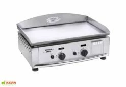 Plancha à Gaz En Inox 2 Brûleurs 5,5 KW - 59 X 38 Cm