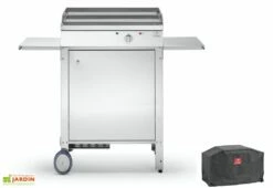 Plancha électrique En Inox Avec Chariot Fermé + Housse De Protection - 54 X 50 X 20 Cm