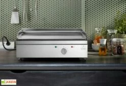 Plancha électrique En Inox 2080 W Avec Couvercle Amovible - 54 X 50 X 20 Cm