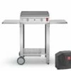 Plancha Gaz Inox CHEF 55 XL + Chariot Ouvert (Pack Complet) -MON AMENAGEMENT JARDIN Soldes plancha pla.net chef 55 chariot 1
