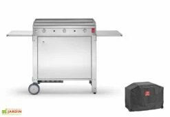 Plancha Gaz Inox CHEF 80 XL + Chariot Fermé (Pack Complet)