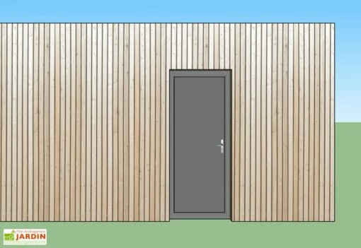 Porte D'Entrée En Aluminium 90x215 Cm Pour Bungalow Design Studio -MON AMENAGEMENT JARDIN Soldes porte d entree pleine en aluminium pour bungalow design studio