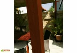 Paragon Pergola En Aluminium Effet Bois Florence 17,67 M² -MON AMENAGEMENT JARDIN Soldes poteau pergola aluminium effet bois florence 17m2 marron fonce