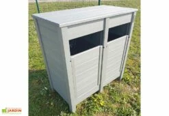 Poubelle De Tri Sélectif Extérieure En Composite Polymab Recyclé – 2 Bacs