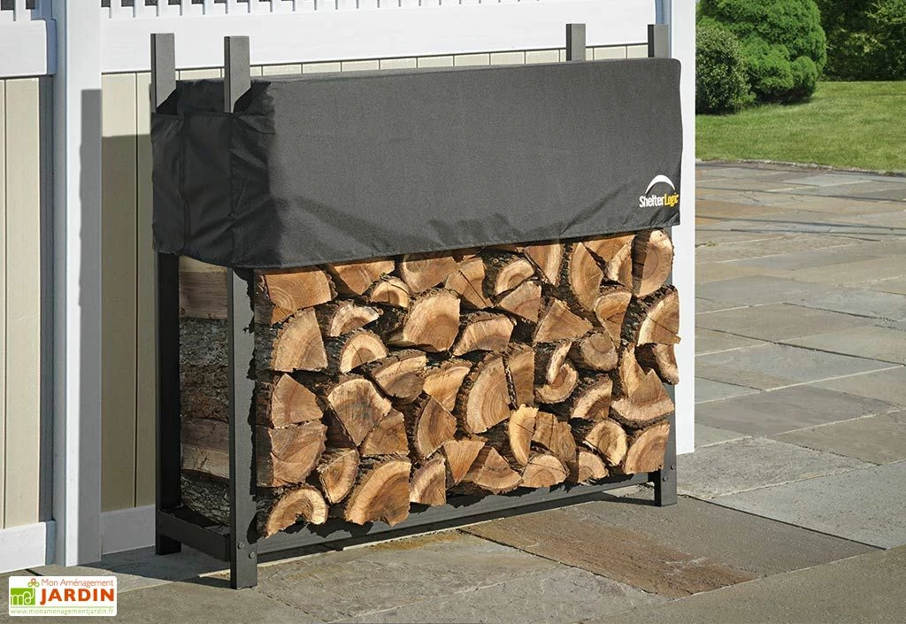 Range-Bûches En Acier Epoxy + Bâche De Protection 0,5 M³ 4 Range-Bûches En Acier Epoxy + Bâche De Protection 0,5 M³ – Image 2