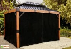 Rideaux En Polyester Noir Pour Pergola Fontana Sojag 10 M²