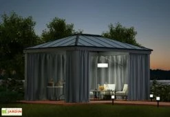 Rideaux En Polyester Pour Pergola Dallas Palram – Lot De 4 -MON AMENAGEMENT JARDIN Soldes rideaux pergola dallas palram 5