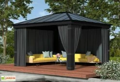 Rideaux En Polyester Pour Pergola Dallas Palram – Lot De 4 -MON AMENAGEMENT JARDIN Soldes rideaux pergola dallas palram 8