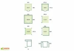 Abri De Jardin En Bois D’épicéa Brut Avec Auvent – 37,3 M² 7 Abri De Jardin En Bois D’épicéa Brut Avec Auvent – 37,3 M² -MON AMENAGEMENT JARDIN Soldes schema abri jardin auvent gardenas 37m2