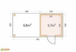 Abri De Jardin En Métal Avec Auvent Open Lounge Anthracite – 12,5 M² -MON AMENAGEMENT JARDIN Soldes schema abri jardin auvent open lounge 12m2
