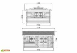 Abri De Jardin En Bois D'épicéa Brut 19,82 M² - Piscatoria 7 Abri De Jardin En Bois D'épicéa Brut 19,82 M² - Piscatoria -MON AMENAGEMENT JARDIN Soldes schema abri jardin chalet