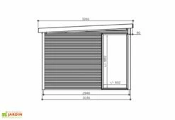 Solid Abri De Jardin En Bois D’épicéa Brut Avec Auvent - Sagres 21,14 M² -MON AMENAGEMENT JARDIN Soldes schema abri jardin solid sagres