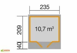 Abri De Jardin En Bois D’épicéa Toiture Monopente Anthracite – 4,9 M² -MON AMENAGEMENT JARDIN Soldes schema cabane jardin monopente weka