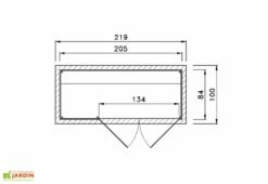 Coffre De Rangement Bois Pour Vélos 84x205 -MON AMENAGEMENT JARDIN Soldes schema dimensions armoire jardin weka