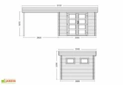 Abri De Jardin Bois Lounj 28 Mm (300x581) -MON AMENAGEMENT JARDIN Soldes schema dimensions chalet jardin bois