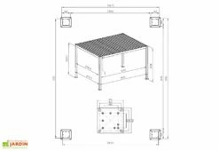 Pergola Bioclimatique En Aluminium Effet Bois Ombréa - 12 M² -MON AMENAGEMENT JARDIN Soldes schema dimensions pergola bioclimatique ombrea