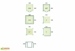 Abri De Jardin En Bois D’épicéa Brut Avec Auvent – 17,8 M² 7 Abri De Jardin En Bois D’épicéa Brut Avec Auvent – 17,8 M² -MON AMENAGEMENT JARDIN Soldes schema dimensions remise jardin auvent gardenas 17m2