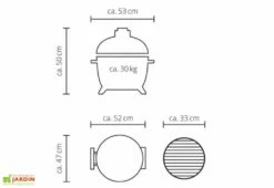Barbecue Kamado En Céramique Monolith Icon ⌀ 53 Cm -MON AMENAGEMENT JARDIN Soldes schema kamado ceramique monolith icon