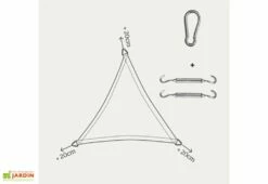 Nesling Voile D’ombrage Triangulaire En Polyéthylène Coolfit – 5 M -MON AMENAGEMENT JARDIN Soldes schema montage toile triangle 1