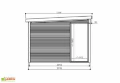 Solid Abri De Jardin En Bois D’épicéa Brut Avec Auvent - Tavira 24,17 M² -MON AMENAGEMENT JARDIN Soldes schema studio jardin solid tavira