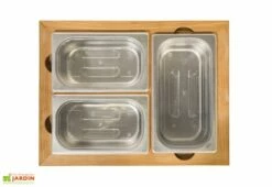 Container En Inox Et Teck Pour Cuisine D'Extérieur Indu+