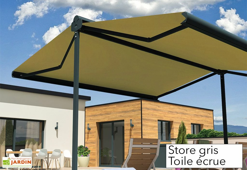 Store Banne Double Pente Avec Coffre – Enargite 6 X 6 M Manuel 4 Store Banne Double Pente Avec Coffre – Enargite 6 X 6 M Manuel – Image 2