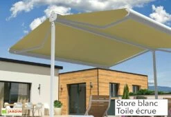 Store Banne Double Pente Avec Coffre – Enargite 6 X 6 M Manuel 12 Store Banne Double Pente Avec Coffre – Enargite 6 X 6 M Manuel -MON AMENAGEMENT JARDIN Soldes store double pente alu blanc toile ecrue 2