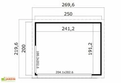 Bureau De Jardin En Bois 5 M² Ep. 44 Mm – Doméo Mini Plus -MON AMENAGEMENT JARDIN Soldes studio jardin habitable bois domeo mini 6m2 plan