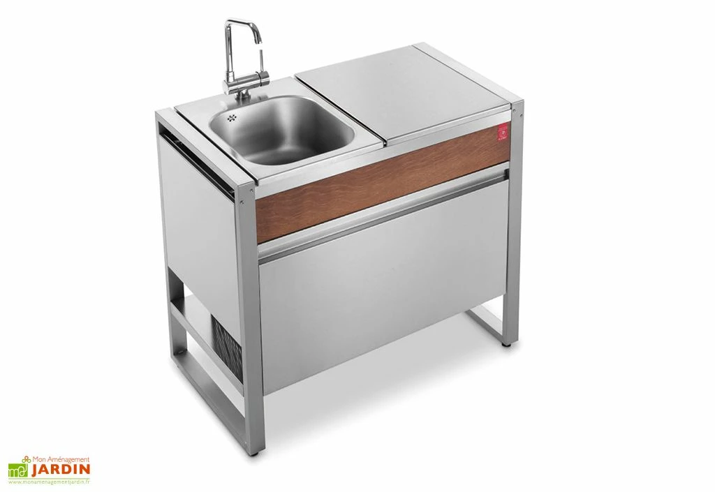 Cuisine Extérieure En Inox Avec évier + Mitigeur + Plan De Travail Oasi 97C 3 Cuisine Extérieure En Inox Avec évier + Mitigeur + Plan De Travail Oasi 97C