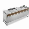 Table De Cuisson En Inox Avec Plancha à Gaz + Feu à Gaz + Friteuse Oasi 205C -MON AMENAGEMENT JARDIN Soldes table de cuisson inox oasi 205c 1 1