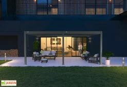 Pergola Bioclimatique Ombréa En Aluminium 4 X 6 M Adossée - Anthracite -MON AMENAGEMENT JARDIN Soldes terrasse pergola bioclimatique adossee 4x6 ombrea 15 729360