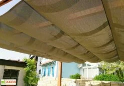 Paragon Pergola En Aluminium Effet Bois Florida 12,25 M² -MON AMENAGEMENT JARDIN Soldes toile pergola alu effet bois florida 12m2 marron