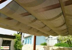 Paragon Pergola En Aluminium Effet Bois Florence 17,67 M² -MON AMENAGEMENT JARDIN Soldes toile pergola aluminium effet bois florence 17m2 marron fonce