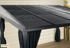 Tonnelle Adossée En Aluminium Et Acier Galvanisé Portland 14,43 M² -MON AMENAGEMENT JARDIN Soldes toit tonnelle murale metal portland 14m2