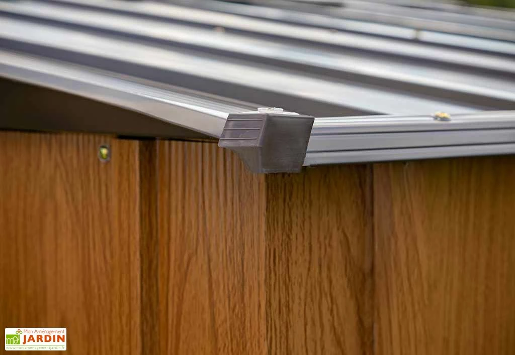 Abri De Jardin En Acier Galvanisé Imitation Bois 7 M² 7 Abri De Jardin En Acier Galvanisé Imitation Bois 7 M² – Image 5