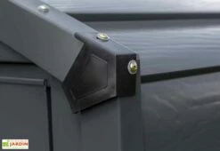 Armoire De Jardin En Acier Galvanisé 124 X 295 Cm -MON AMENAGEMENT JARDIN Soldes toiture armoire jardin acier galvanise anthracite 1