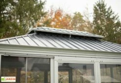 Pergola Fermée En Aluminium 4 X 3 M Avec Toiture Acier - Bolata -MON AMENAGEMENT JARDIN Soldes toiture exterieure pavillon ferme bolata sojag