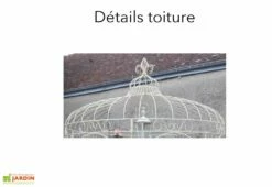 Gloriette En Fer Forgé - Fleurdelisée ∅ 2,40 M -MON AMENAGEMENT JARDIN Soldes toiture gloriette fer forge blanc godart ferronnerie