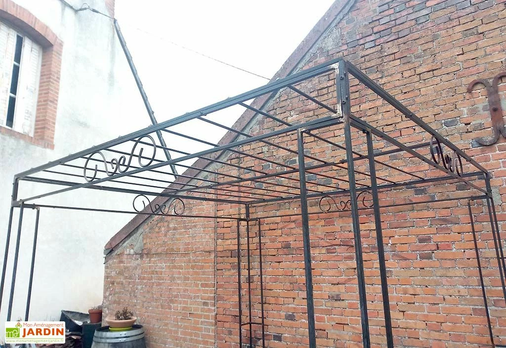 Gloriette En Fer Forgé Carrée – Toit Plat 2,40 M 4 Gloriette En Fer Forgé Carrée – Toit Plat 2,40 M – Image 2