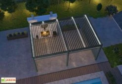 Pergola Bioclimatique Ombréa En Aluminium 4 X 6 M Autoportée - Anthracite -MON AMENAGEMENT JARDIN Soldes toiture ouverte pergola bioclimatique 4x6 anthracite ombrea 15 728783