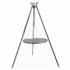 Trépied 180 Cm Et Grille De Cuisson Ronde Acier Brut Pour Braséro -MON AMENAGEMENT JARDIN Soldes trepied 180cm grille cuisson ronde acier brut brasero
