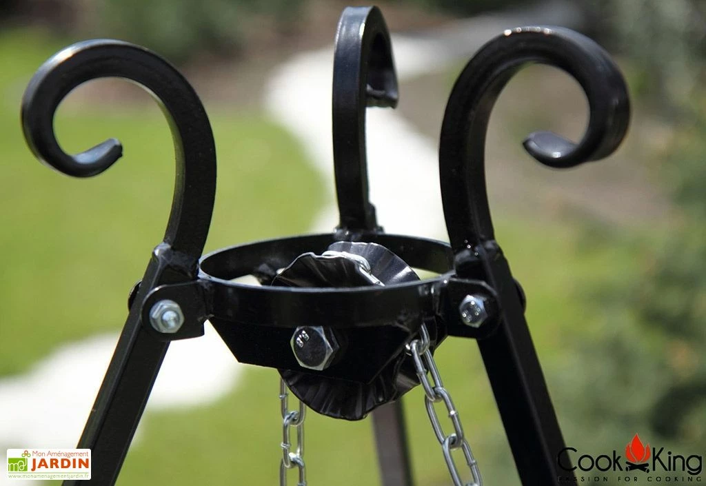 Trépied 180 Cm Et Grille De Cuisson Ronde Acier Brut Pour Braséro 6 Trépied 180 Cm Et Grille De Cuisson Ronde Acier Brut Pour Braséro – Image 4