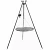 Trépied + Poulie Et Grille De Cuisson Ronde Acier Brut Pour Braséro -MON AMENAGEMENT JARDIN Soldes trepied 180cm grille cuisson ronde acier brut poulie brasero