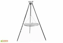 Trépied 180 Cm Et Grille De Cuisson Ronde Acier Inox Pour Braséro